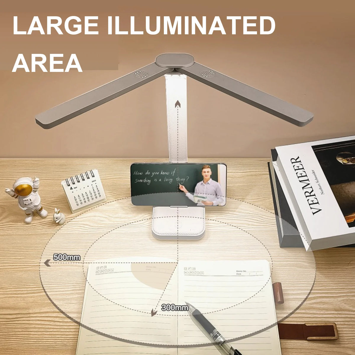 lampe pliable rechargeable led sans fil blanc moderne interrupteur tactile luminosités