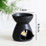 lampe huile essentielle céramique moderne noir blanc décoration feuilles étoiles ajourée diffuseur aromathérapie yoga