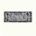 tapis cuisine gris noir marbré floral antidérapant moderne intérieur extérieur