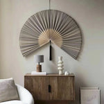 ventilateur mural bambou rouge beige gris vert rayures minimaliste tassel