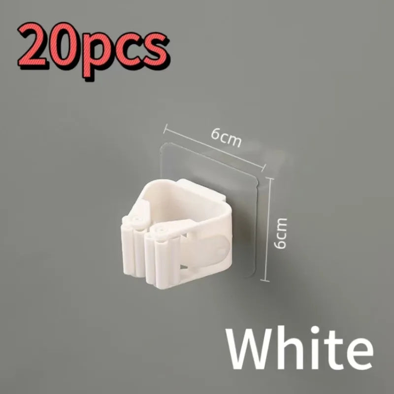 porte balai adhésif multifonctionnel blanc gris moderne support mur