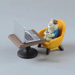 Figurines chats résine blanc beige noir bleu marron gris cartoon japonais decoration creative