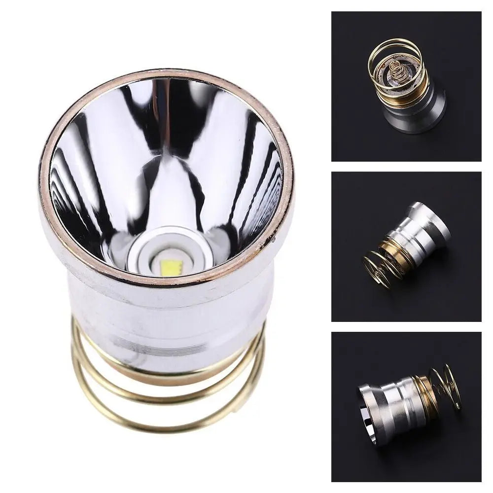 lampe torche argentée dorée lisse moderne 1000 lumens anneau métalliqueextérieur
