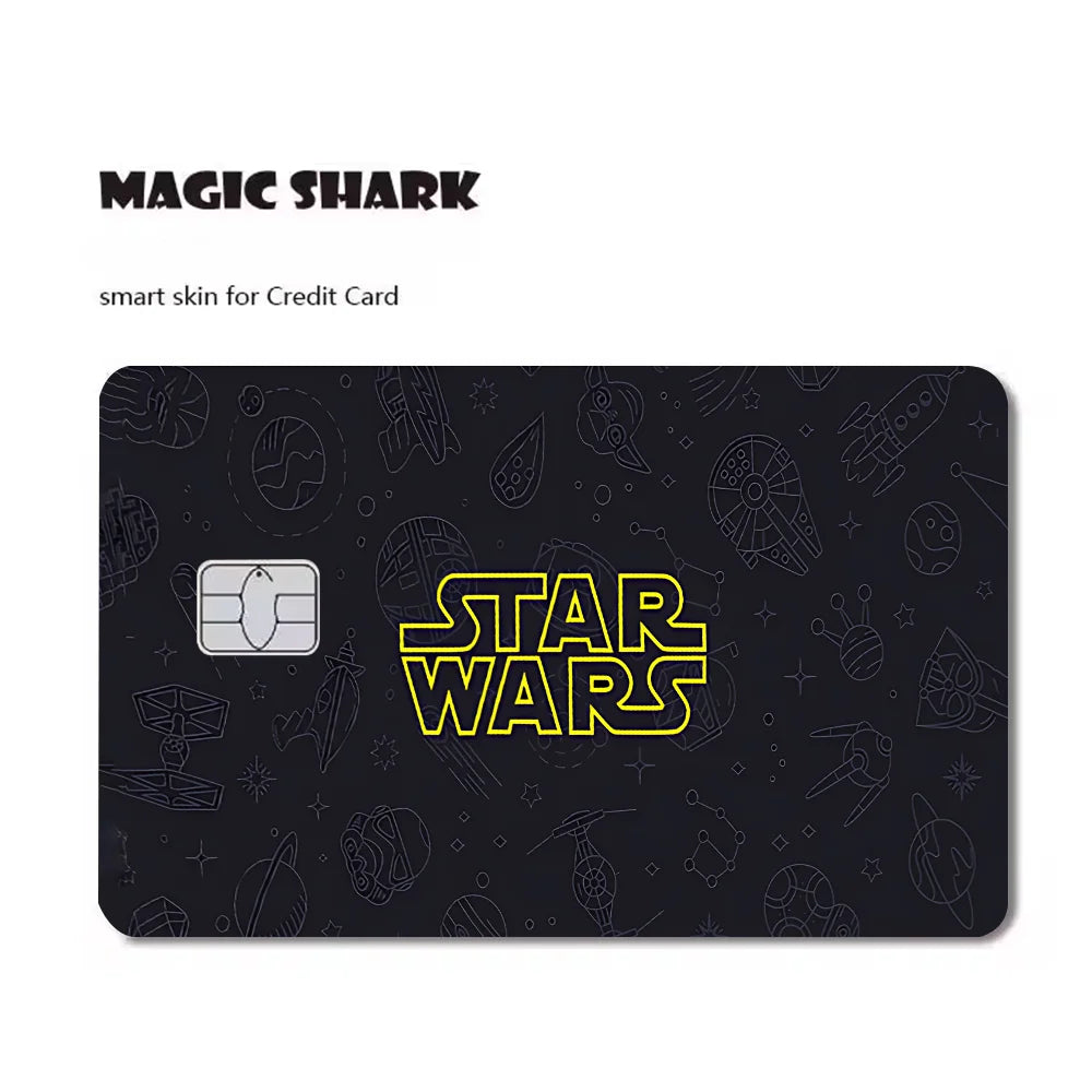 étui carte bancaire star wars logo noir rouge adhésif moderne stylisé billets protection porte
