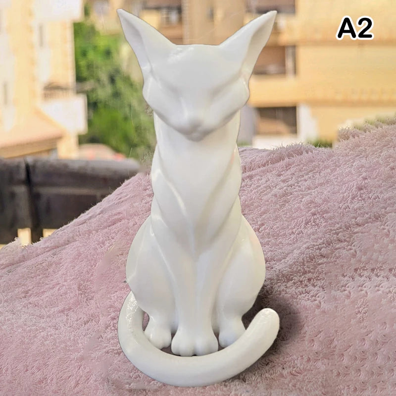 figurine chat noir blanc moderne sculpture intérieure extérieure minimaliste ornement chambre