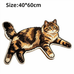 tapis sol antidérapant imperméable chats imprimé noir blanc gris animaux couloir exercice adultes