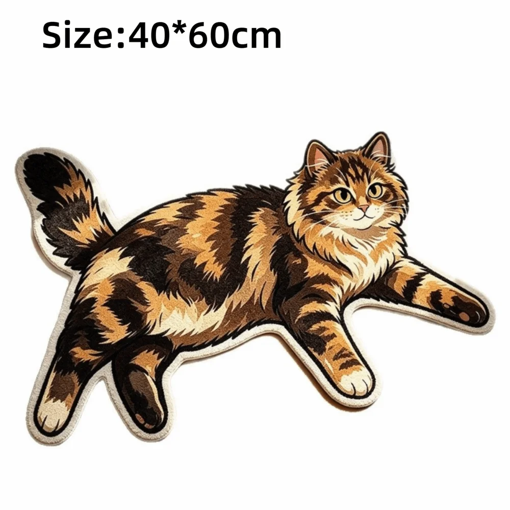 tapis sol antidérapant imperméable chats imprimé noir blanc gris animaux couloir exercice adultes