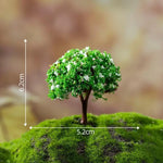 miniatures arbres fleurs artificielles vert rose jaunes décoratives jardin féerique