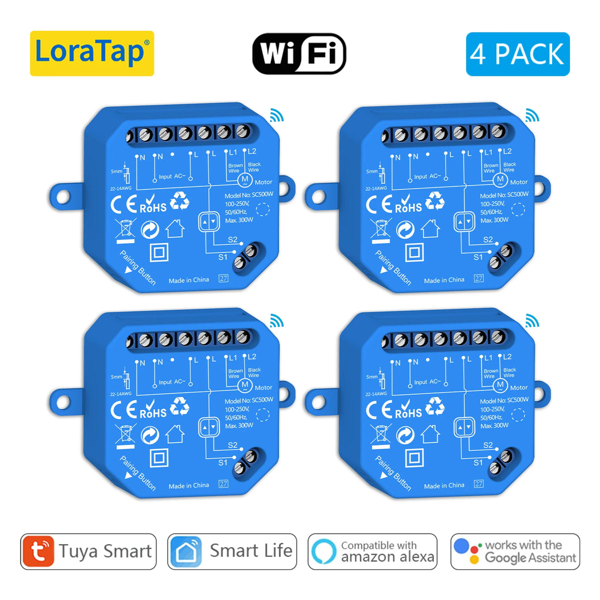 interrupteur module commutation rideau intelligent bleu moderne technologie contrôle vocal google alexa