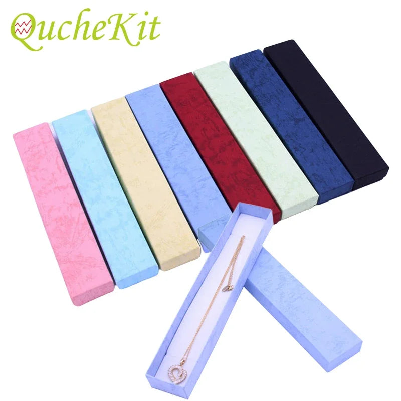 Ensemble de 12 boîtes à bijoux rectangulaires colorées en carton pour rangement