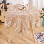 nappe table fleur brodée polyester imperméable rectangle classique romantique beige roseclair