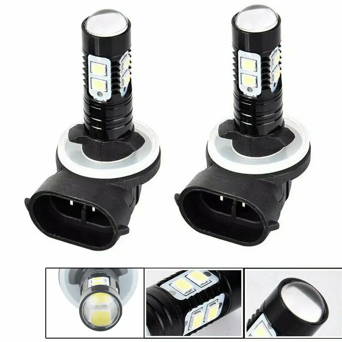 ampoules led 12000lm h8 h16 6000k 12v 24v blanc noires modernes vtt voiture camion