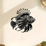 décoration murale poisson stylisé noir beige moderne intérieur 28cm 30cm