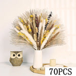 bouquet fleurs séchées naturelles vase boho décoration intérieure anniversaire noël valentin rouille blanc