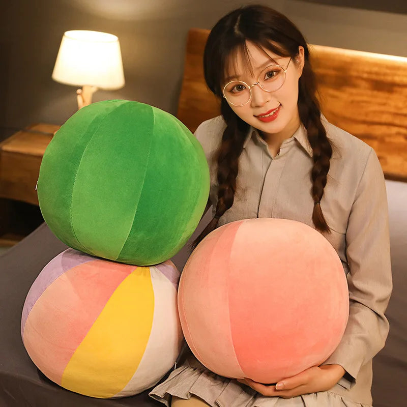 coussin rond velours rayures colorées moderne doux mousse pe amovible lavable adultes chambre lit