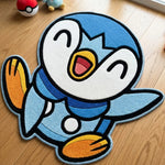 tapis antidérapant anime pokemon pingouin piplup bleu blanc jaune cartoon salon chambre decoration maison