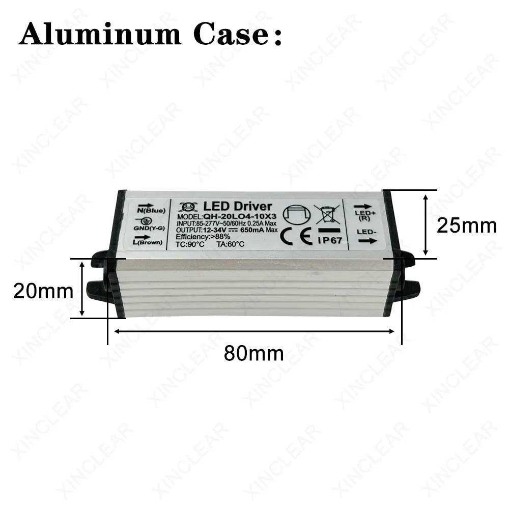 pilote led 7w 10w 12w 15w 18w 20w blanc driver compact certification rohs fcc