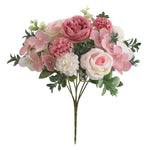 Bouquet artificiel roses blancs feuilles vertes décoration intérieure mariage romantique classique 30cm