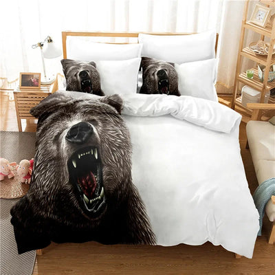 Housse de couette ours polaire 3D blanche