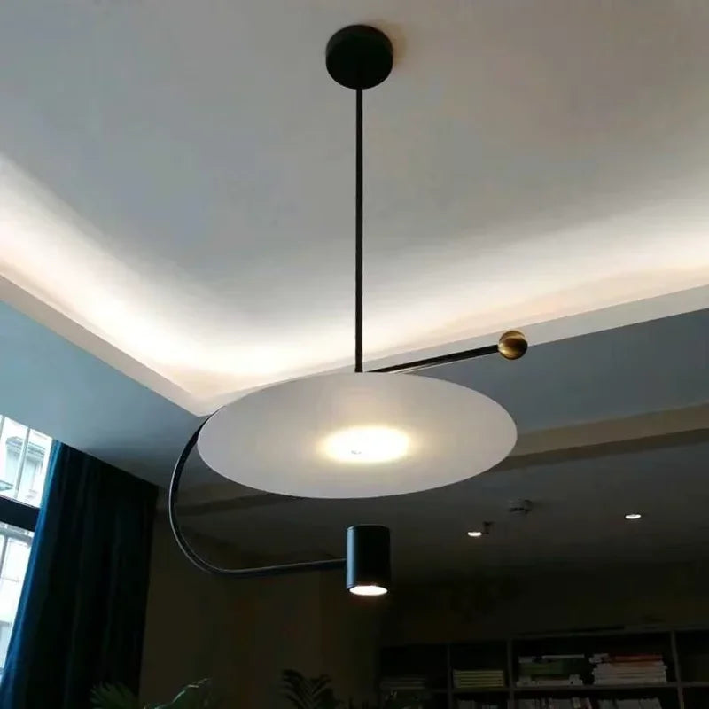 lampe suspendue moderne acrylique noir blanc minimaliste salon étude chambre principal