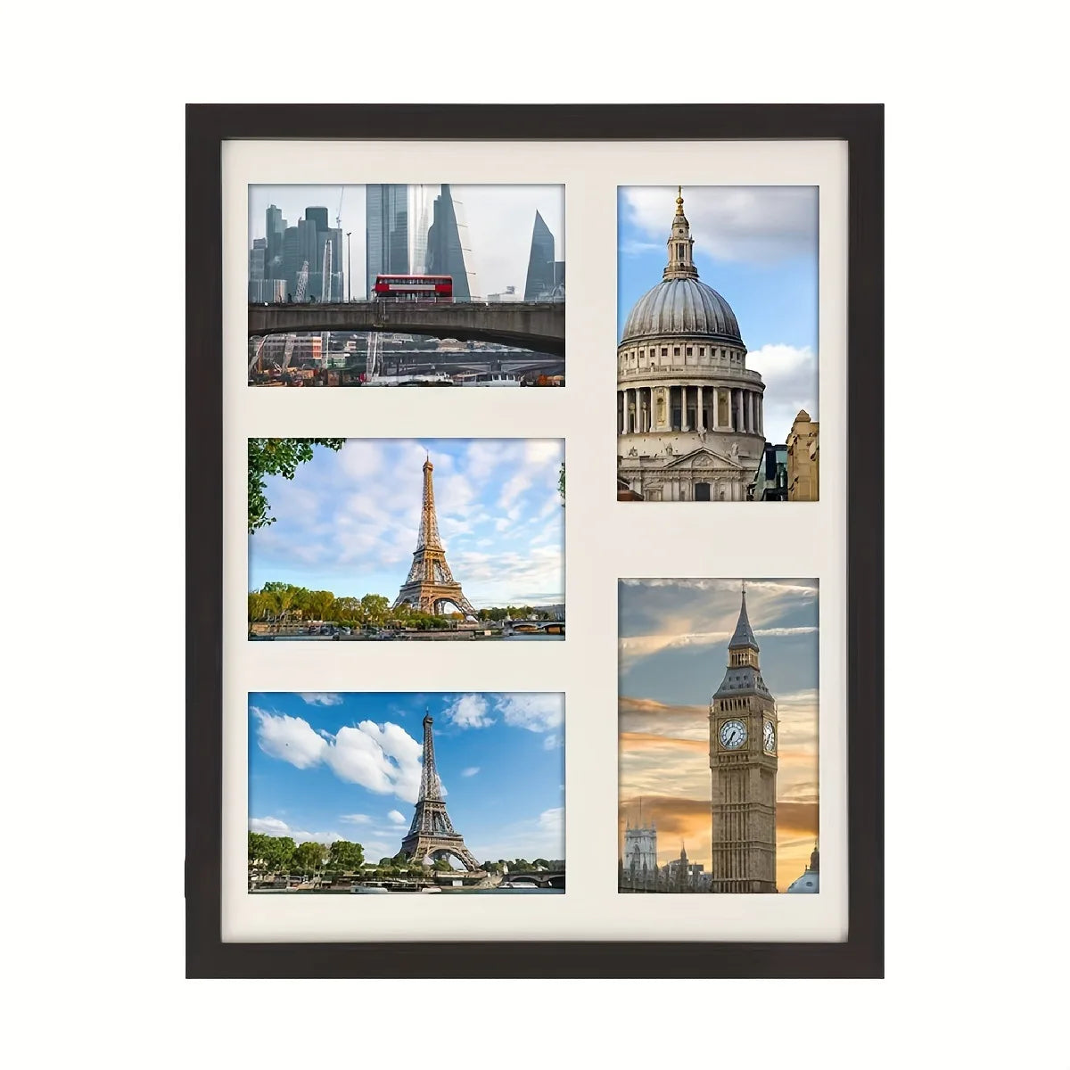 cadre photo mural moderne noir blanc mat photos encadrées arrière beige 11x14 pouces 4x6