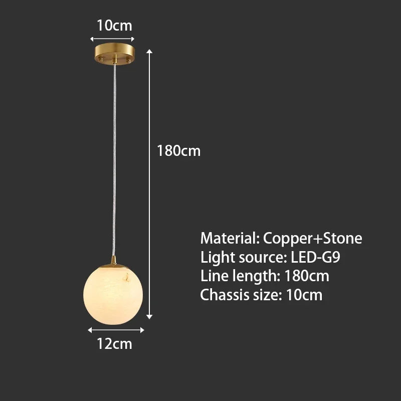 suspension lumineuse moderne marbre translucide câble noir socle doré élégante chambre salon étude