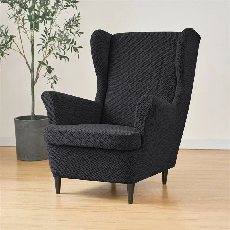 housses fauteuil classique rayures diagonales couleur beige clair polyester anti rayures anti piqûres couvrant