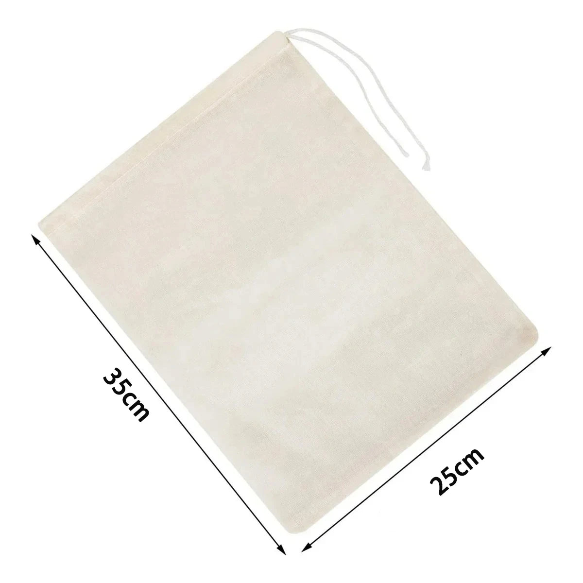 sac filtrant réutilisable nylon blanc cordon lait végétal fromage yaourt cuisine