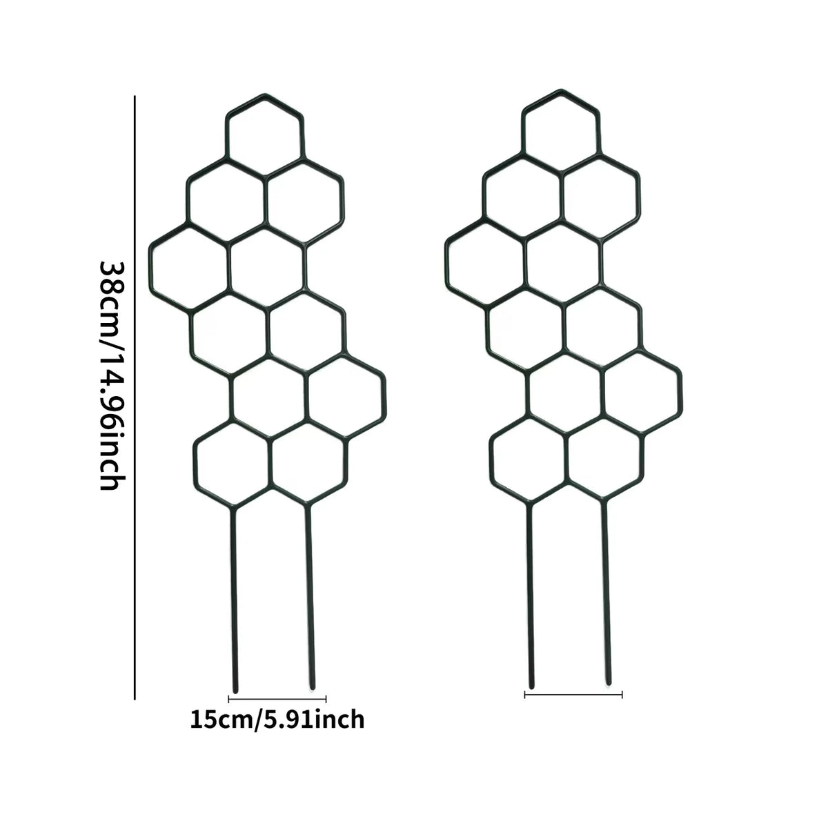 treillis plante noir hexagonal moderne pot fleur support jardin opaque