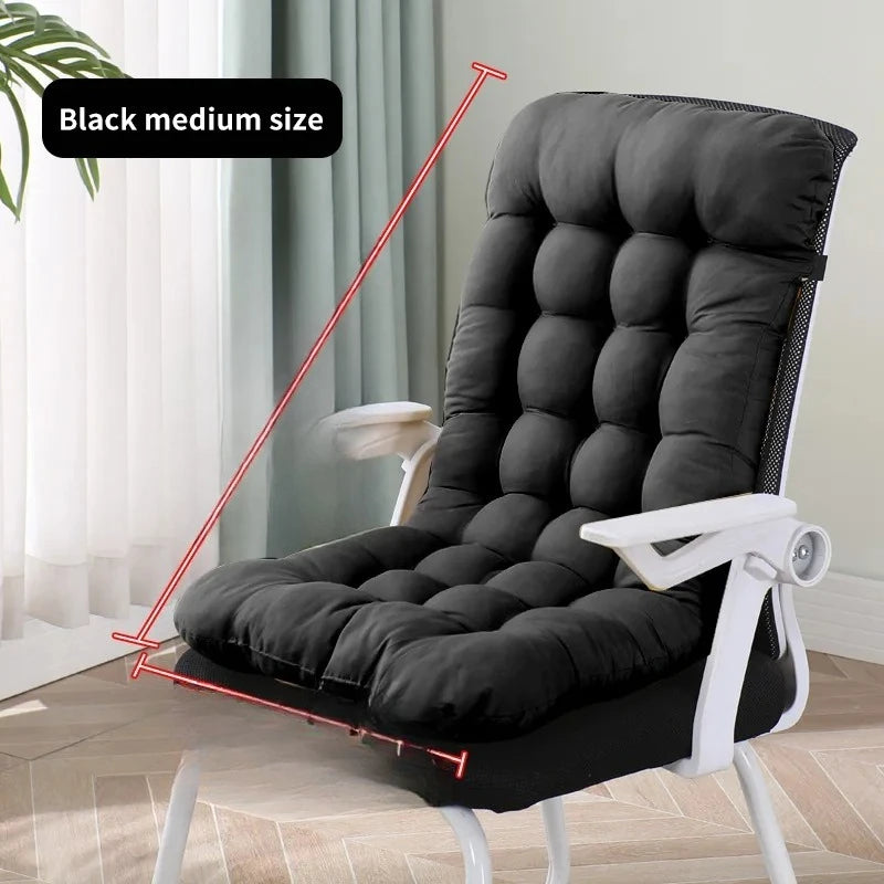 coussin chaise dossier soutien lombaire ergonomique confortable rubans fixation gris