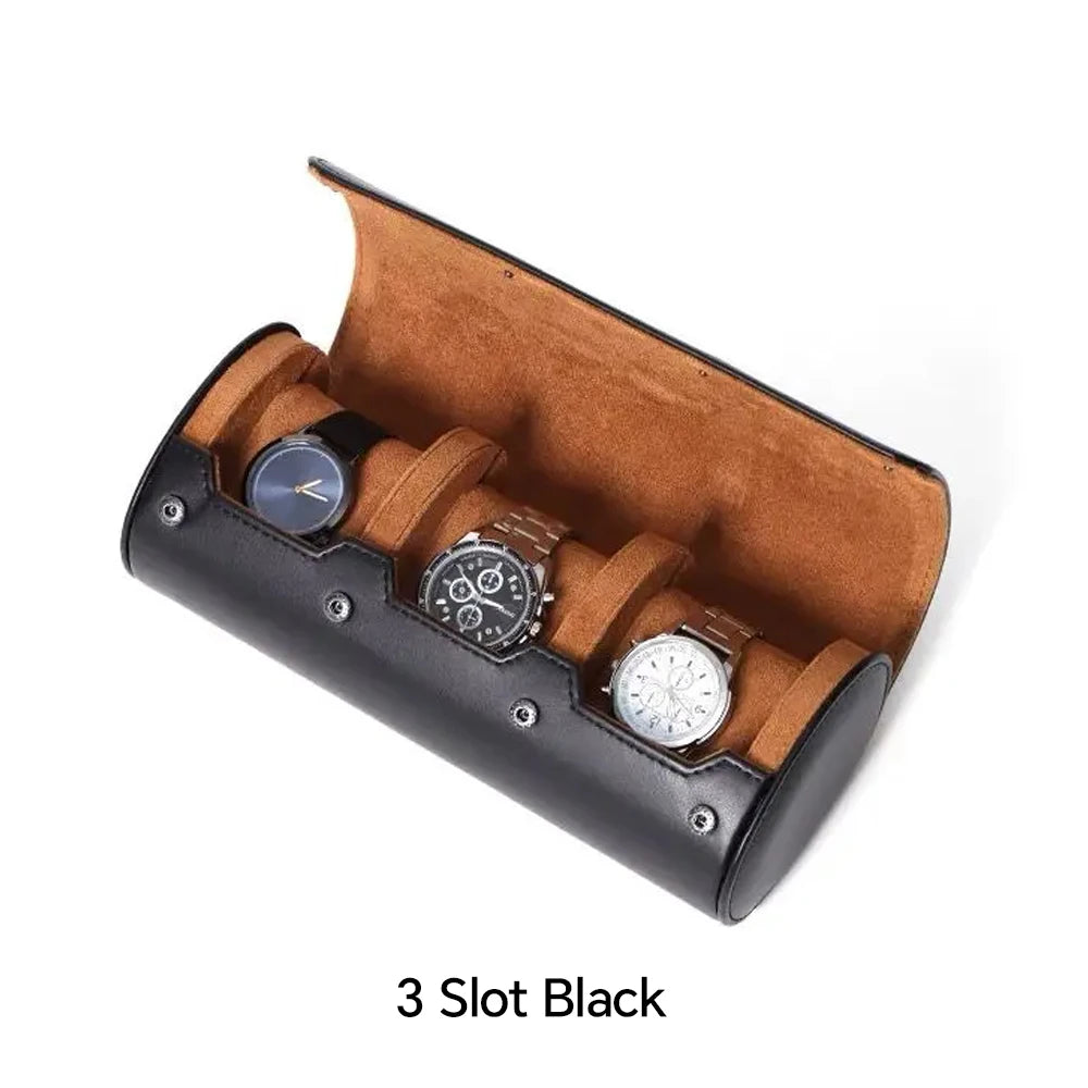 boîtes montres cuir marron noir velours classique rangement montres portable fashion casual étui