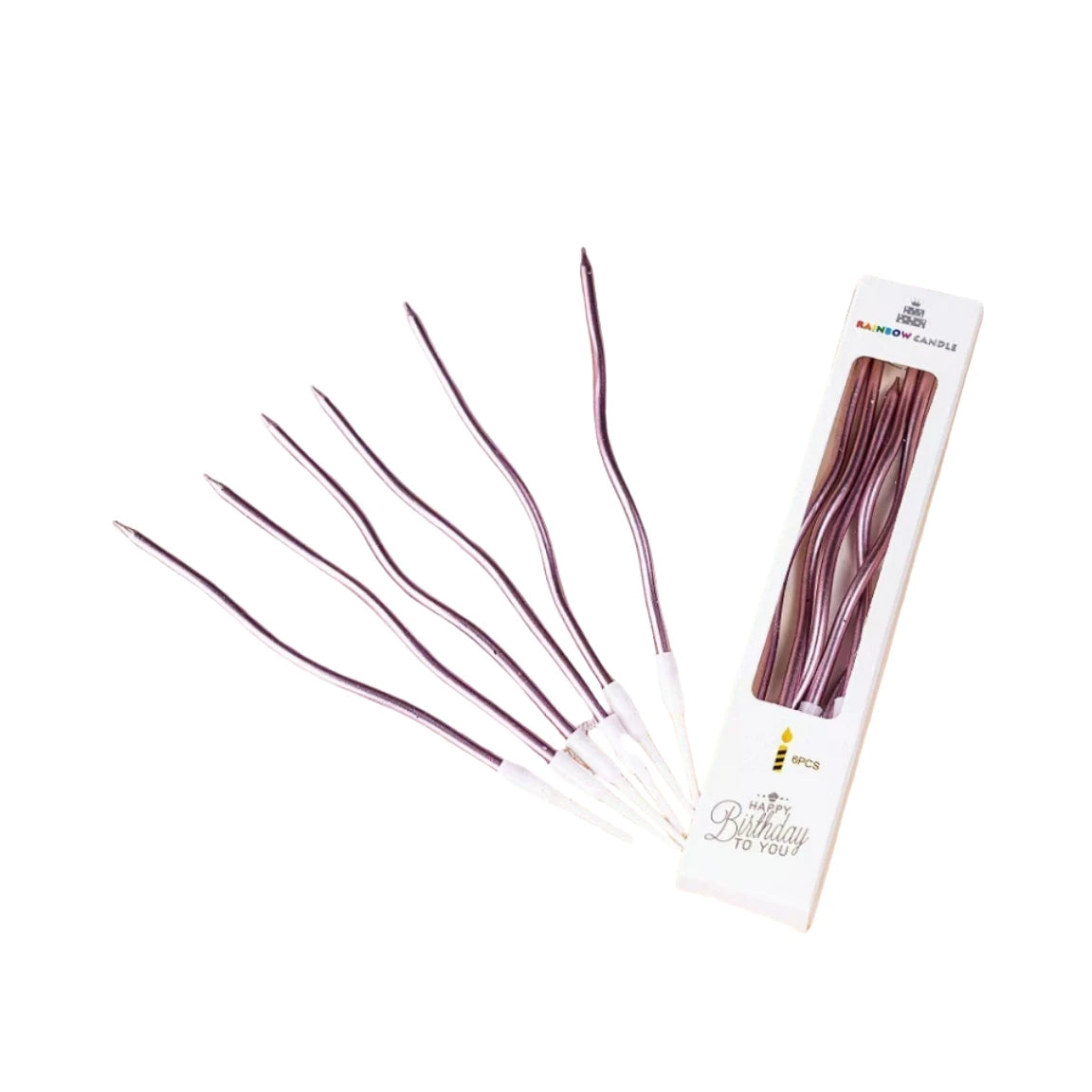 bougies flexibles bougie d'art beeswax flamme colorée violet doré rose vert blanc rayures ondulées