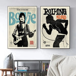affiche vintage rock star musique nature morte toile abstraite pop art graphique 40x50 50x70