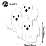 serviettes papier halloween motifs citrouille fantôme crâne main ensanglantée sorcière chauve souris cocktail