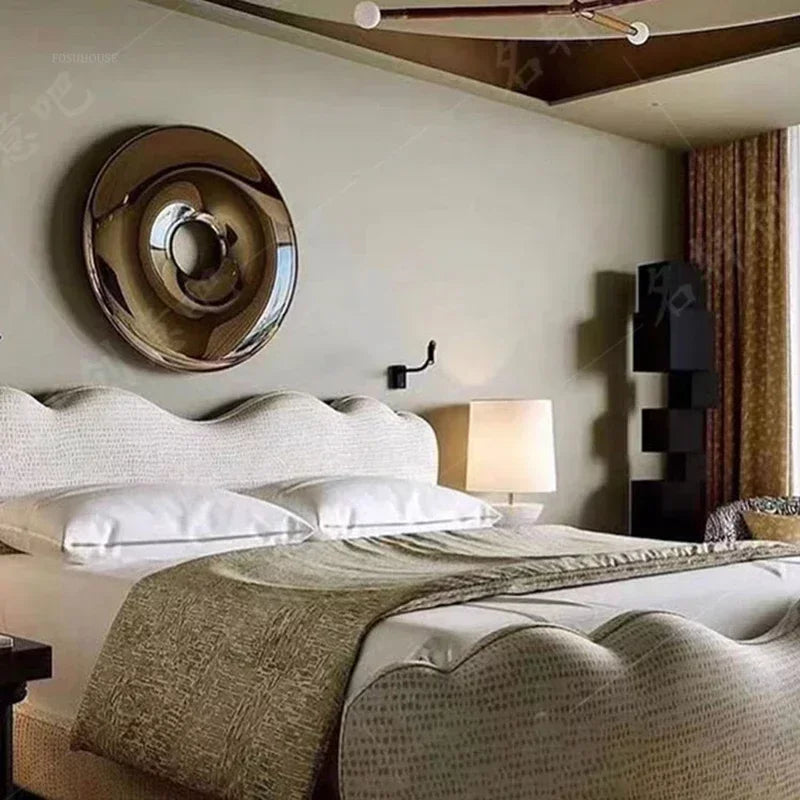 miroirs argentés dorés modernes décoration murale rond brillant grande taille chambre salon