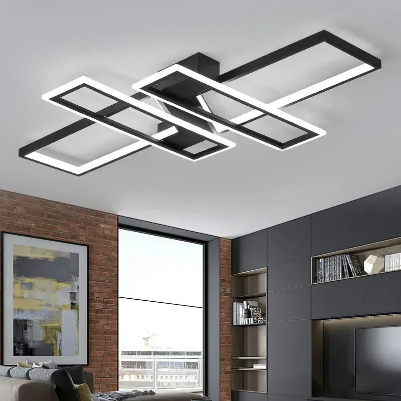 plafonnier led noir blanc rectangles superposés minimalisteintérieur moderne certifié ccc ul vde