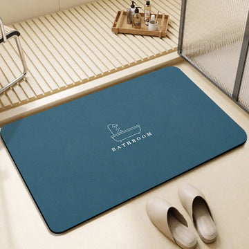 tapis sol salle bain absorbant séchage rapide antidérapant moderne gris bleu vert uni