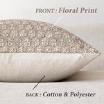 housse coussin décorative imprimé floral beige moderne canapé salon maison intérieur