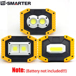 projecteur led multifonctionnel industriel jaune noir compartiment piles usb