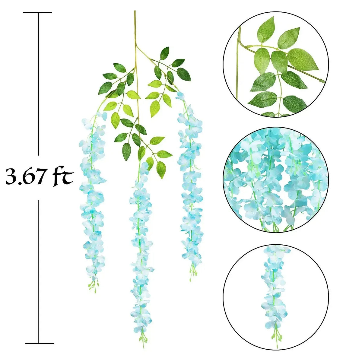guirlande artificielle fleurs violet blanc moderne décoration intérieure mariage anniversaire baby shower pendaison crémaillère