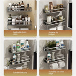 étagère murale moderne étagères aluminium noir serviettes bouteilles pots salle bain cuisine rangement gain