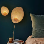 lampe murale moderne marron clair tissu naturel tressé rustique éclairage chambre coucher étude