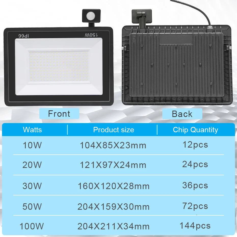 projecteur led moderne 220v 10w 20w 30w 50w 100w étanche noir remote control