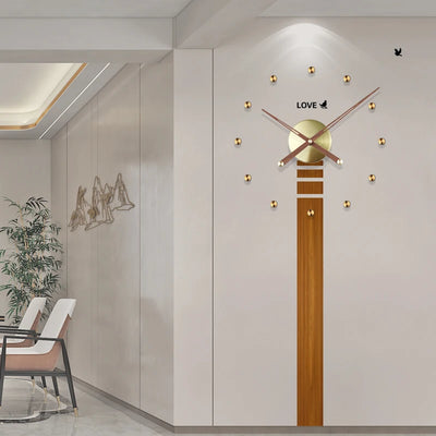 Horloge murale moderne en métal design jaune citron