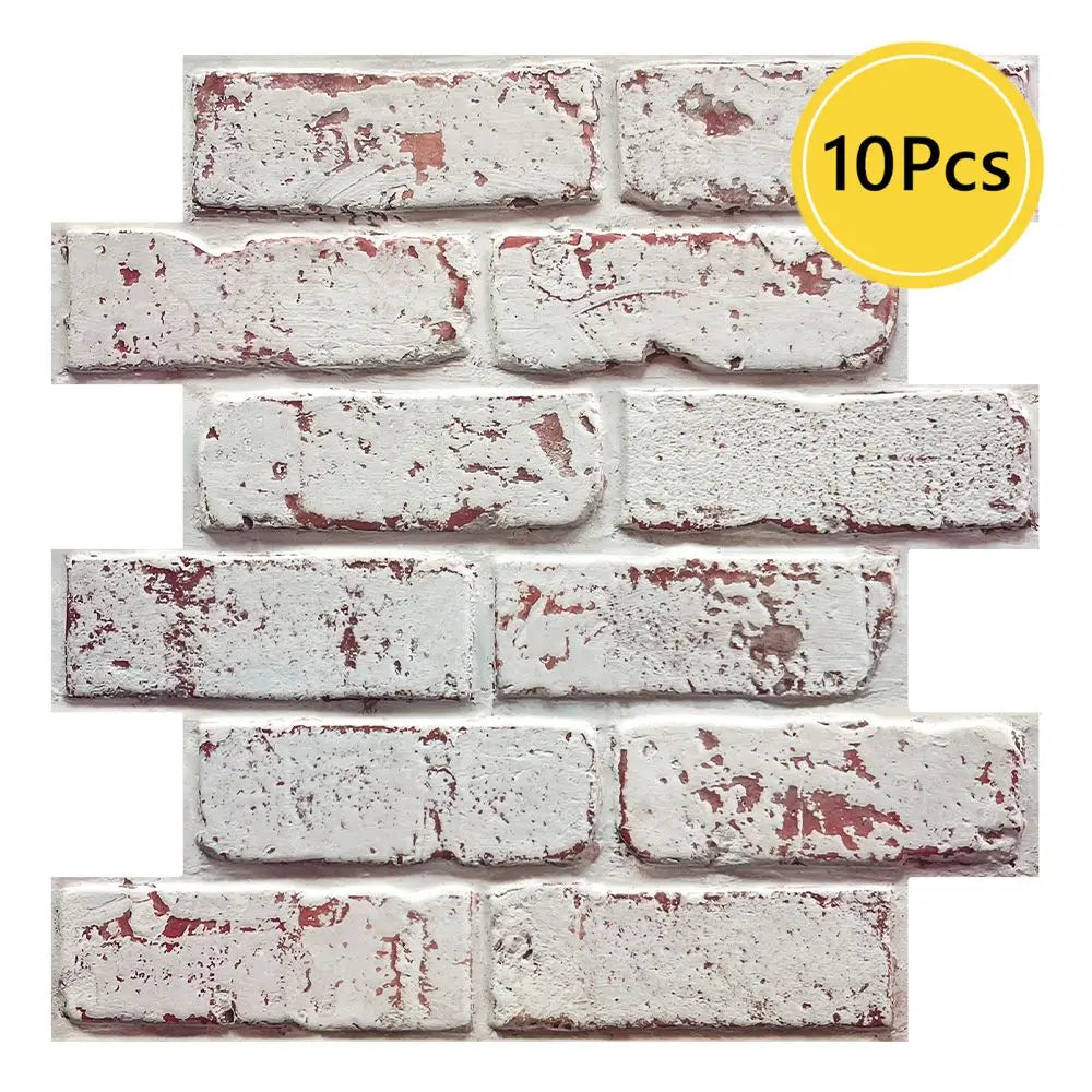 panneaux muraux decoratifs 3d imitant briques blanc gris modernes impermeables 10 pieces pvc adhhesifs