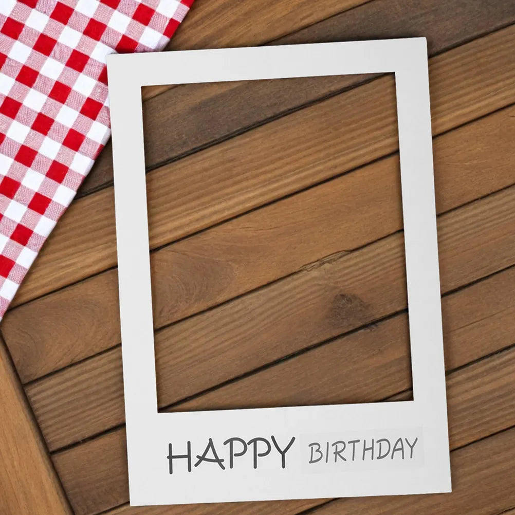 cadres photo anniversaire happy birthday bois carton decor party selfie photo booth props