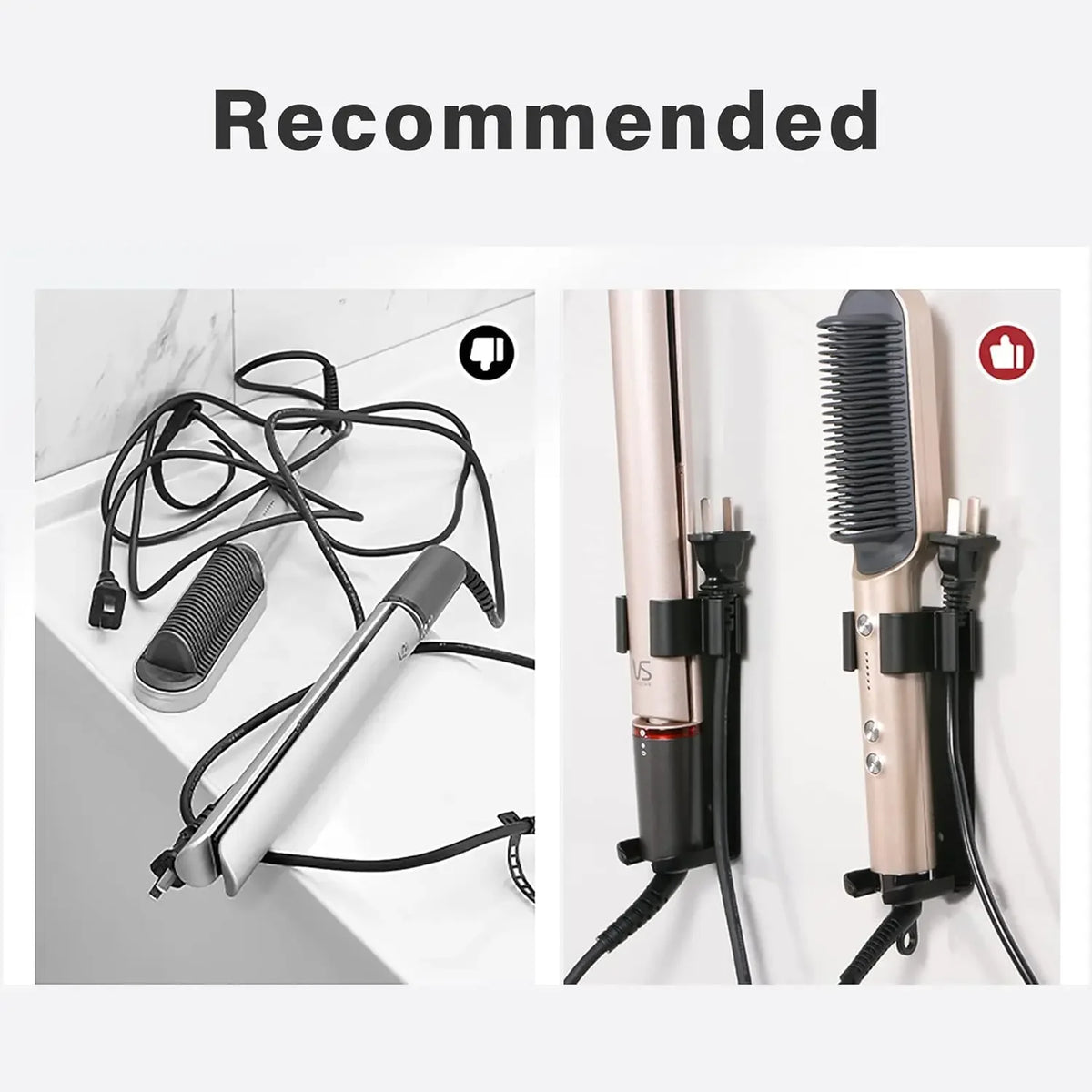 porte accessoires coiffure noir clips moderne aluminium rangement cheveux boucles fixations contemporain