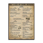 affiche vintage guide cuisson informative cadre noir papier toile beige noire blanche