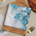 serviettes papier motif floral couleurs vives blanc bleu rouge jaune vert rose classique romantique