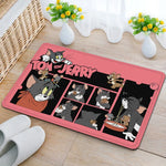 tapis sol jaune rose bleu vert turquoise dessins animés tom jerry antidérapant absorbant eau